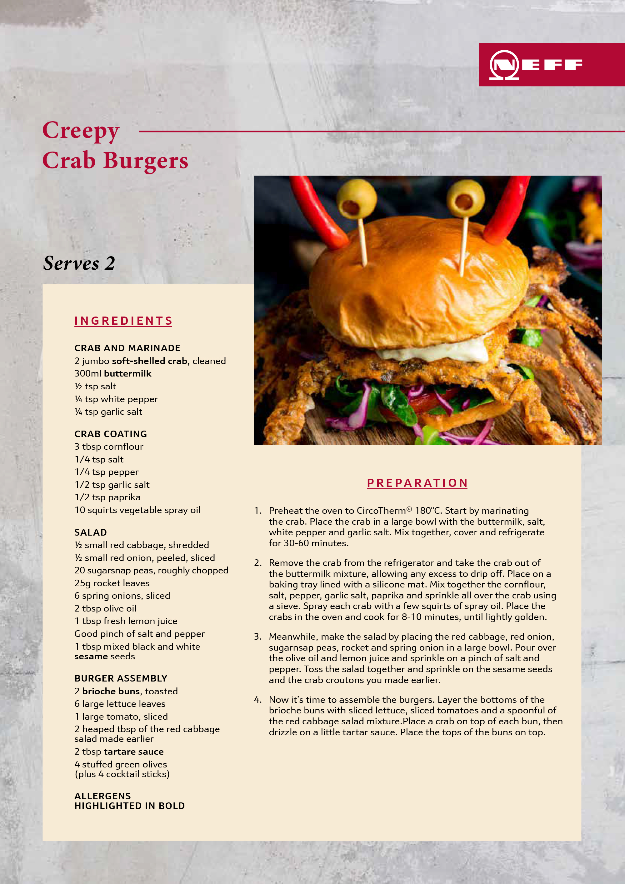 crab burgers Halloween baking recipe
